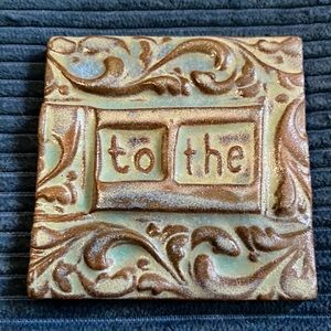 TO THE TileSmile 3x3 Decorative Handmade Ceramic Green Blue Tile